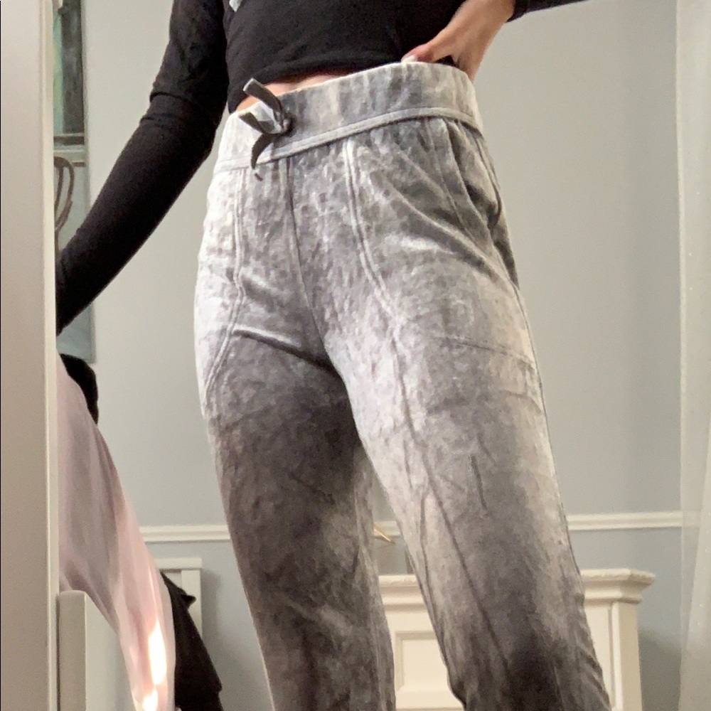 Silver velvet joggers